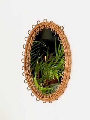 Chariot à Café / Bar Roulant Vintage Bambou Doré - Miroir Style Régence, Pliant