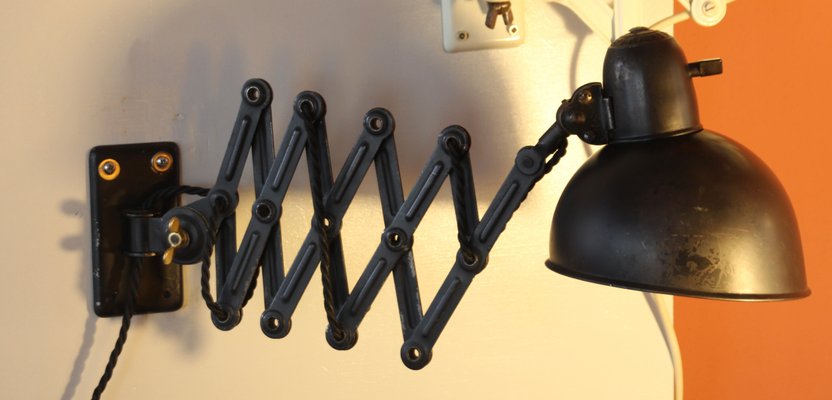 Large Model 6718 Scissor Wall Lamp by Christian Dell for Kaiser