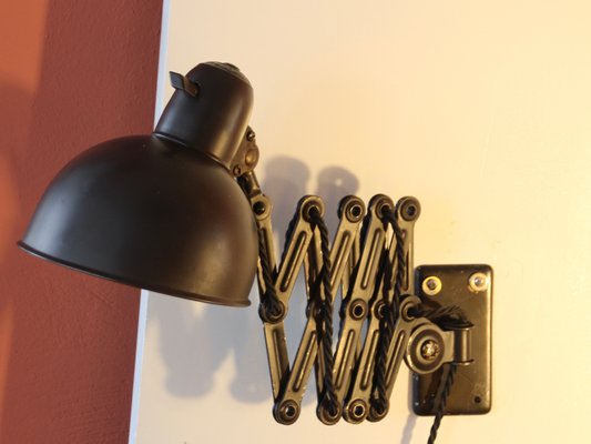 Large Model 6718 Scissor Wall Lamp by Christian Dell for Kaiser