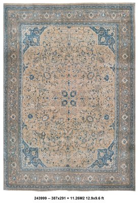 Tapis naturel en laine Kiruna crème