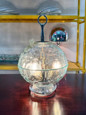 Lampe De Bureau Vintage IKEA 1970 - Noire, Hauteur Réglable, Verre Transparent, Halogène