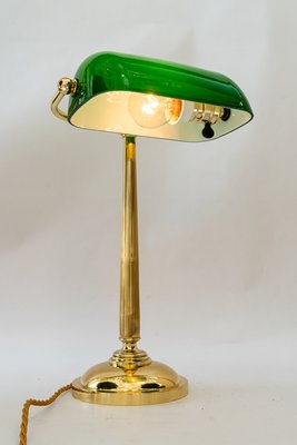 Newrays Lampe de bureau de banquier en verre vert avec interrupteur à