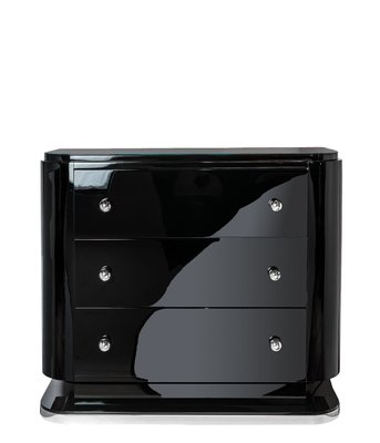 Vintage High-Gloss Black Dresser