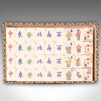 Lot Mah Jong Vintage Années 60 - Triple Couche Rose Lucite - 148 Tuiles + Dés Et Règles