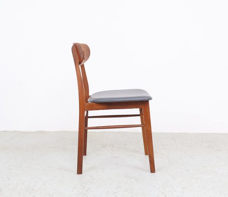 Teak Chairs with Grey Faux Leather from Farstrup Møbler, 1960s