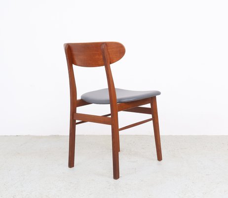 Teak Chairs with Grey Faux Leather from Farstrup Møbler, 1960s
