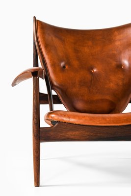 The Chieftain Easy Chair in Leather and Rosewood attributed to