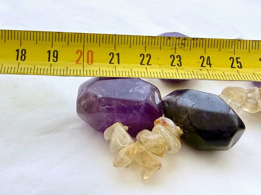 CENMOO Collana di Cristallo di Ametista, Ciondolo di Cristallo Viola Naturale, Significato Spirituale Collana di Ametista Naturale, Collana di Amuleti Curativi per Ragazzi, Uomini E Ragazze
