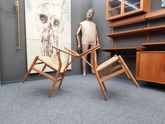 Wishbone Chairs by Hans Wegner for Carl Hansen & Son, 1960s, Set of 2