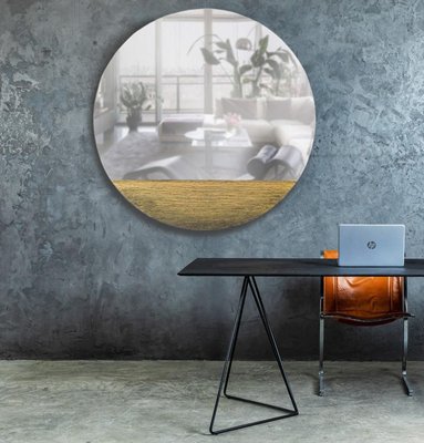 Geometric Gold Eclisse 900 Round Mirror by Disain1971 for sale at