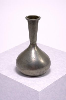 Vase En Métal Art Déco – Fait Main, Laiton, Antique, Avec Marque Fabricant