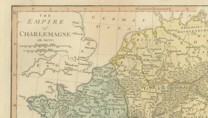 Charlemagne's Empire Map by Wilkinson, 1817 for sale at Pamono