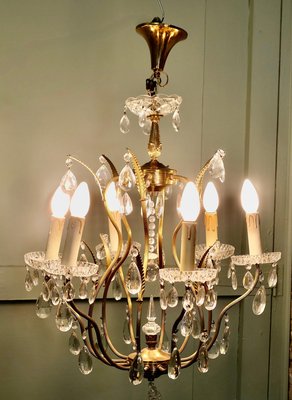 Ancien Lustre Vintage En Bois Multicolore (intérieur, électrique, Réf : CH1)