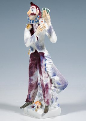 Magician with Cards Circus Figurine by Peter Strang for Meissen