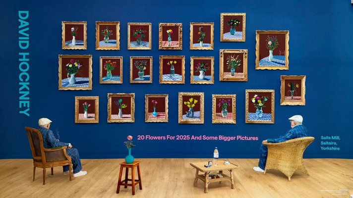 David Hockney, 25th June 2022, Looking at the Flowers, Print for