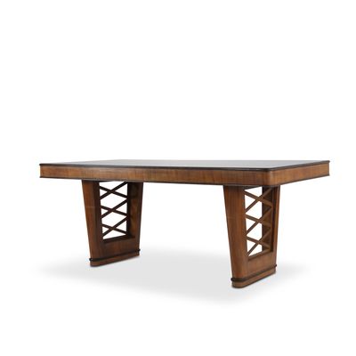 Mesa de comedor italiana Art Déco de palisandro con tablero de ... Mesa de comedor italiana Art Déco de palisandro con tablero de ...