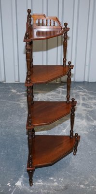 Victorian English Inlaid Burr Walnut Corner Whatnot Stand for sale