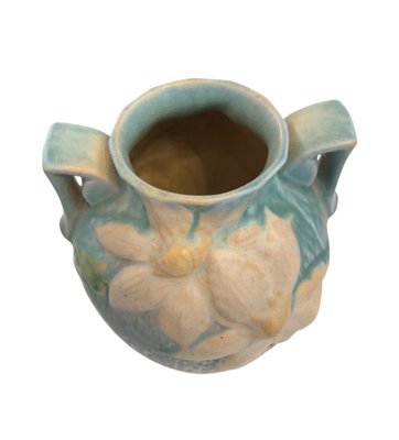Art Deco Blue Clematis Vase by Roseville, 1930s for sale at Pamono