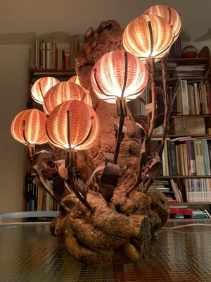 Brutalist Sea Urchin Lamp by Curtis Jere, 1960s for sale at Pamono