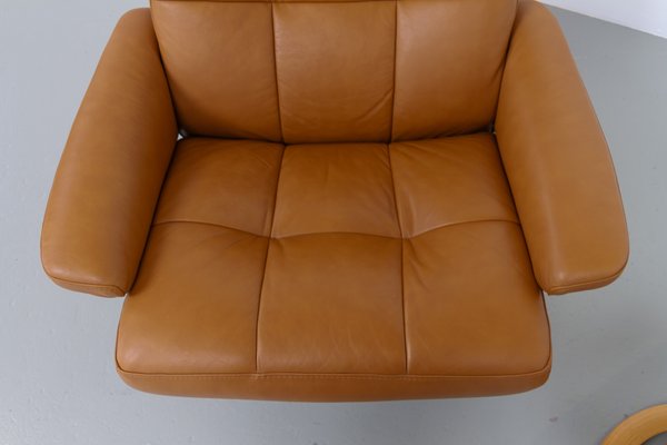 Set of Stressless Reclining Lounge Chair and Ottoman from Ekornes