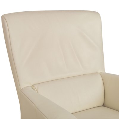 322 Ledersessel Weiß Creme von Rolf Benz, 2er Set bei Pamono kaufen