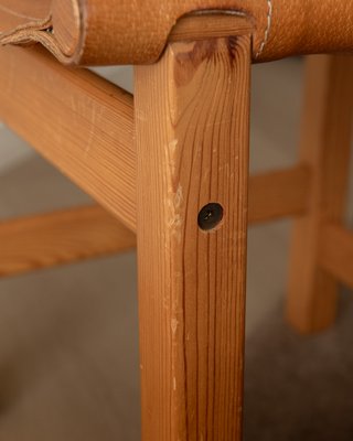 Vintage Kotka Safari Dining Chairs in Pine and Saddle Leather