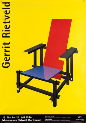 Gerrit Rietveld Exhibition Poster, 1996 for sale at Pamono