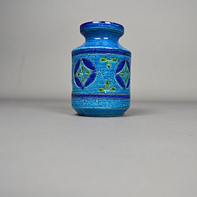 Ceramic Vase in Blue Rimini Liberty by Aldo Londi for Bitossi