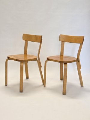 Model 69 Chairs by Alvar Aalto for Artek, Finland, 1950s, Set of 2
