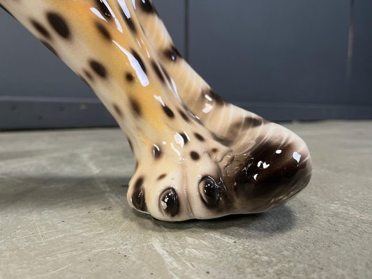 Large Italian Ceramic Leopard Statue, 1960s for sale at Pamono
