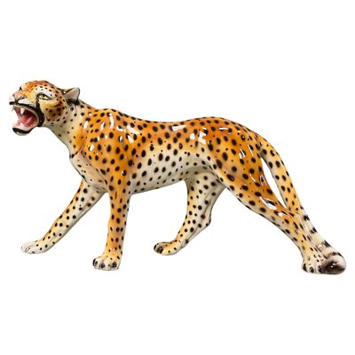  leopard☆様ヴィンテージおまとめ2点 Large Italian Ceramic Leopard Statue, 1960s for sale at Pamono