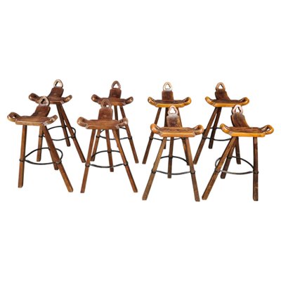 Mid-Century Brutalist Bar Stools, 1960s, Set of 8 for sale at Pamono