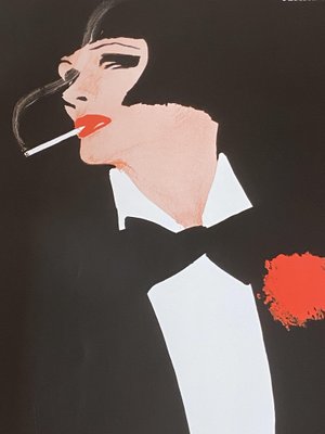Woman with Carnation Poster by René Gruau, 1981 for sale at Pamono