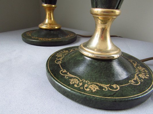 Rare Pied De Lampe En Cuir Bordeaux Le Tanneur - Vintage 1950 - Fabriqué En France