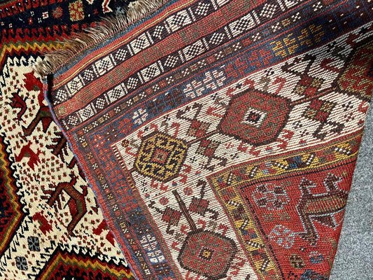Antique Middle Eastern Handmade Khamseh Rug, 1870s for sale at Pamono