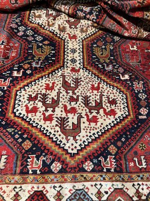 Antique Middle Eastern Handmade Khamseh Rug, 1870s for sale at Pamono