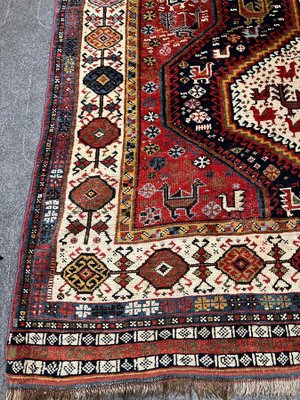 Antique Middle Eastern Handmade Khamseh Rug, 1870s for sale at Pamono