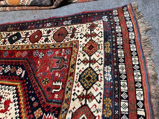Antique Middle Eastern Handmade Khamseh Rug, 1870s for sale at Pamono