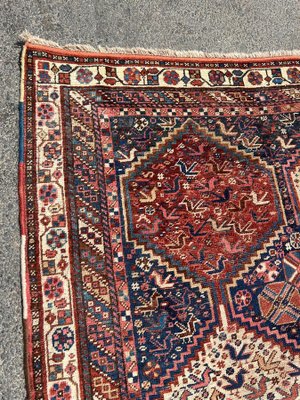 Antique Middle Eastern Handmade Khamseh Rug, 1880s for sale at Pamono