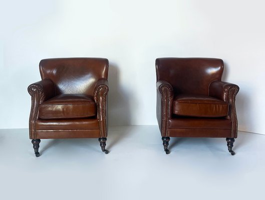 Brown Leather Club Chair, 1990s for sale at Pamono