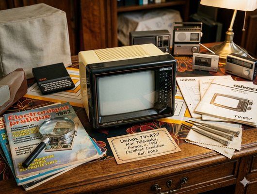 Vintage TV-827 Mini Television from Univox, 1980s for sale at Pamono