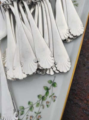 Antique Coquille Tableware for 12 from Christofle, 1900, Set of 24