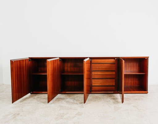 Mid-Century Lacquered Sideboard in Rosewood Zebrawood, 1970s for