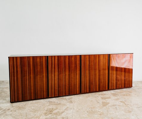 Mid-Century Lacquered Sideboard in Rosewood Zebrawood, 1970s for