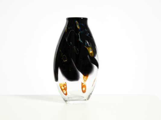Signed Crystal Glass Vase by Louis Leloup for Val Saint Lambert