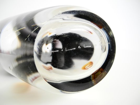 Signed Crystal Glass Vase by Louis Leloup for Val Saint Lambert