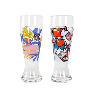 Collectors Glasses by Maarten Vrolijk for Ritzenhoff, 1990s, Set of 2 for sale at Pamono