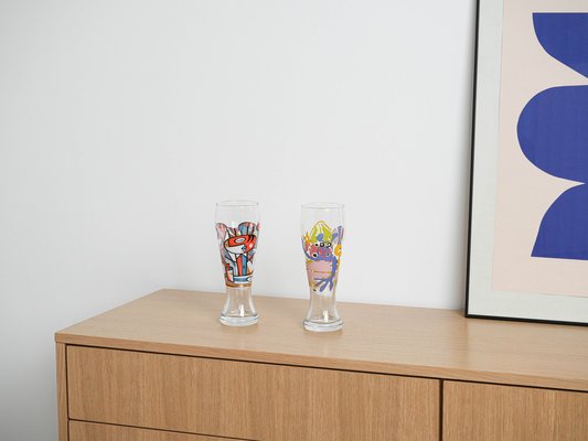 Collectors Glasses by Maarten Vrolijk for Ritzenhoff, 1990s, Set of 2