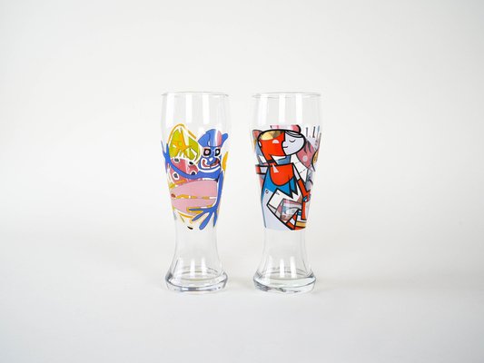 Collectors Glasses by Maarten Vrolijk for Ritzenhoff, 1990s, Set of 2 for sale at Pamono