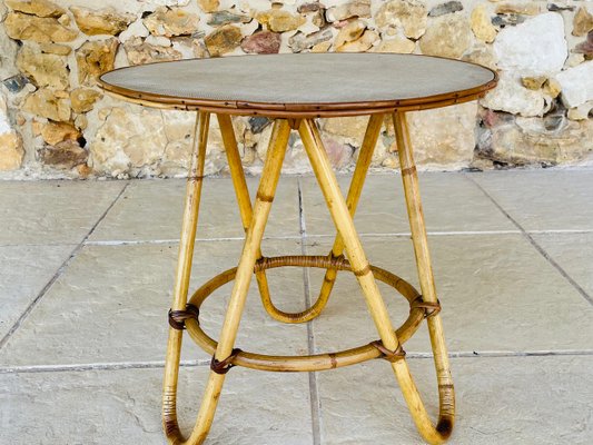Mid-Century Beistelltisch aus Bambus & Rattan, 1960er bei Pamono kaufen